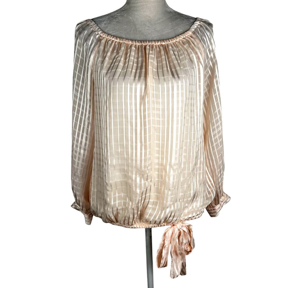Vince Camuto Peach Balloon Hem Blouse Top Medium Romance OS